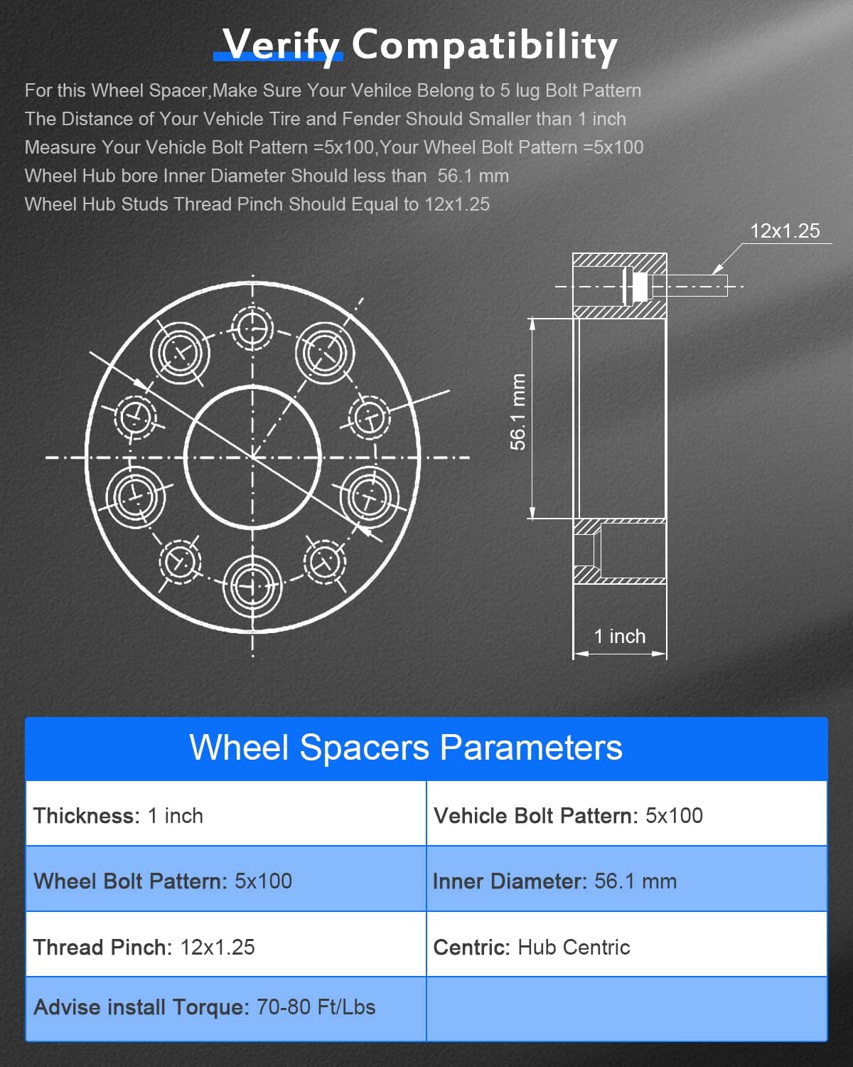 ECCPP 25mm Wheel Spacers for Subaru Impreza 5x100 to 5x100 Hubcentric Wheel Spacers 2013-2016 for Scion FR-S 1996-2013 for Subaru Impreza-4PCS