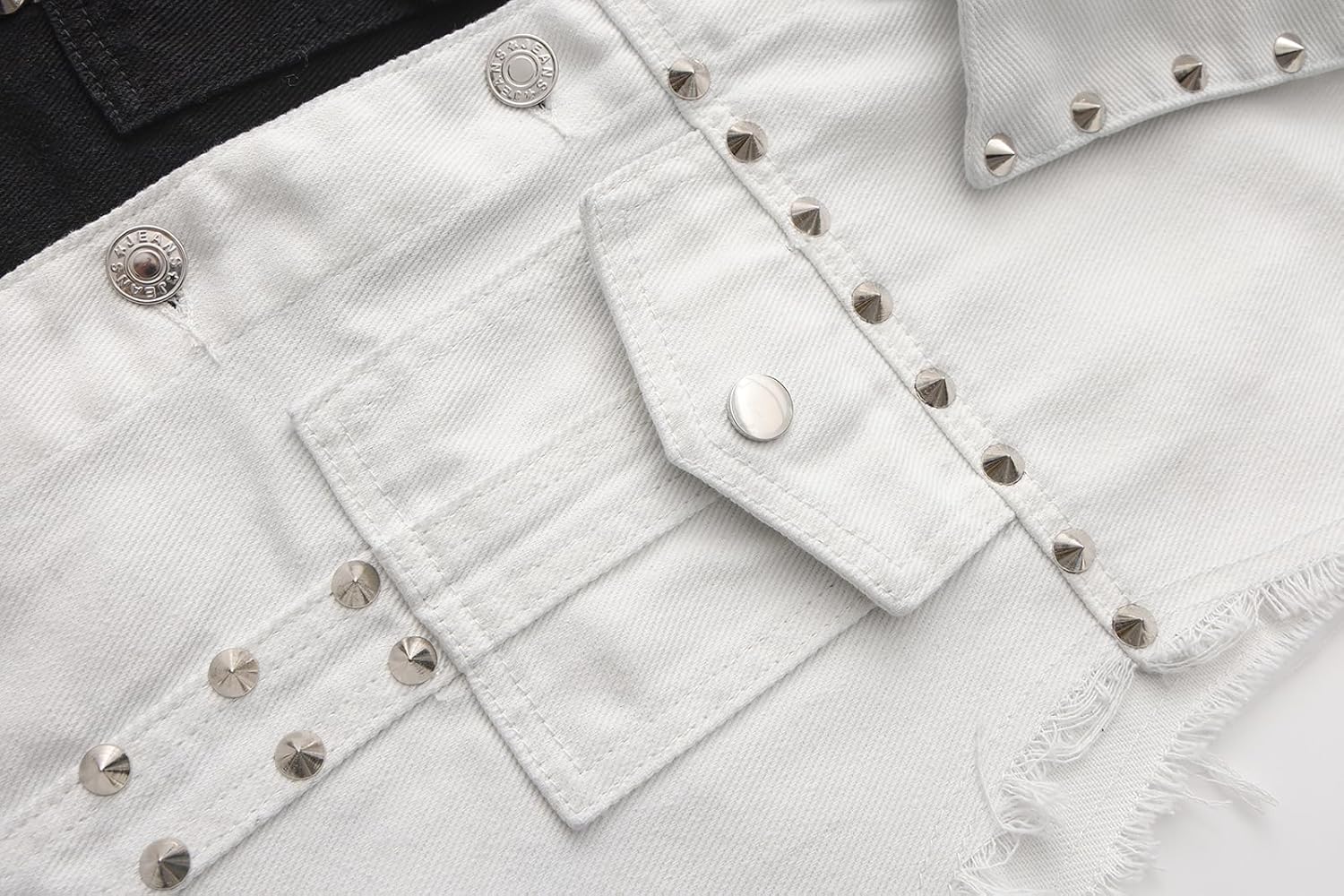 Men's Punk Denim Vest Sleeveless Jean Jackets With Rivets - Image 5