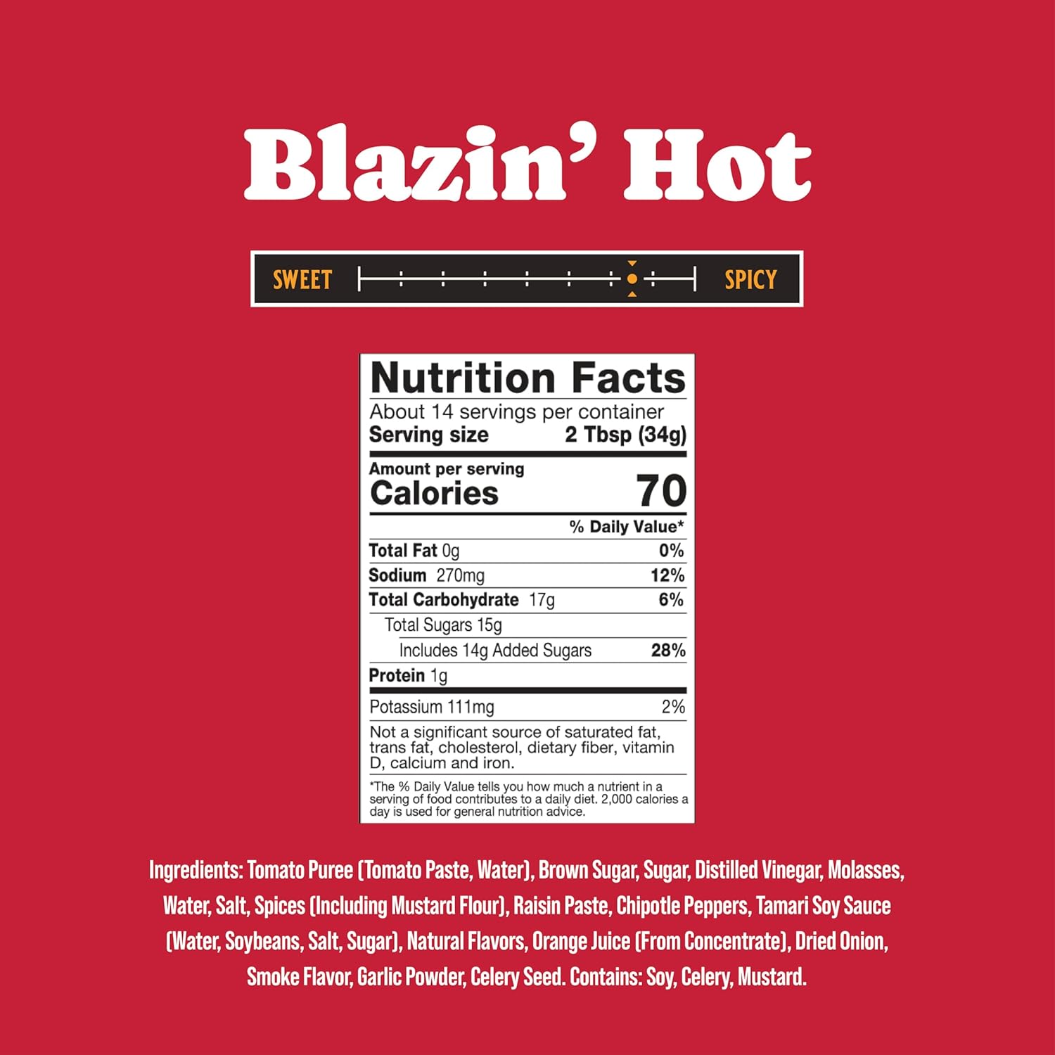 Rufus Teague Blazin' Hot BBQ Sauce, 2 Pack, Premium Barbecue Sauces with Natural Ingredients, Award-Winning Bold Flavor, Gluten-Free, Non-GMO, 15.25 oz