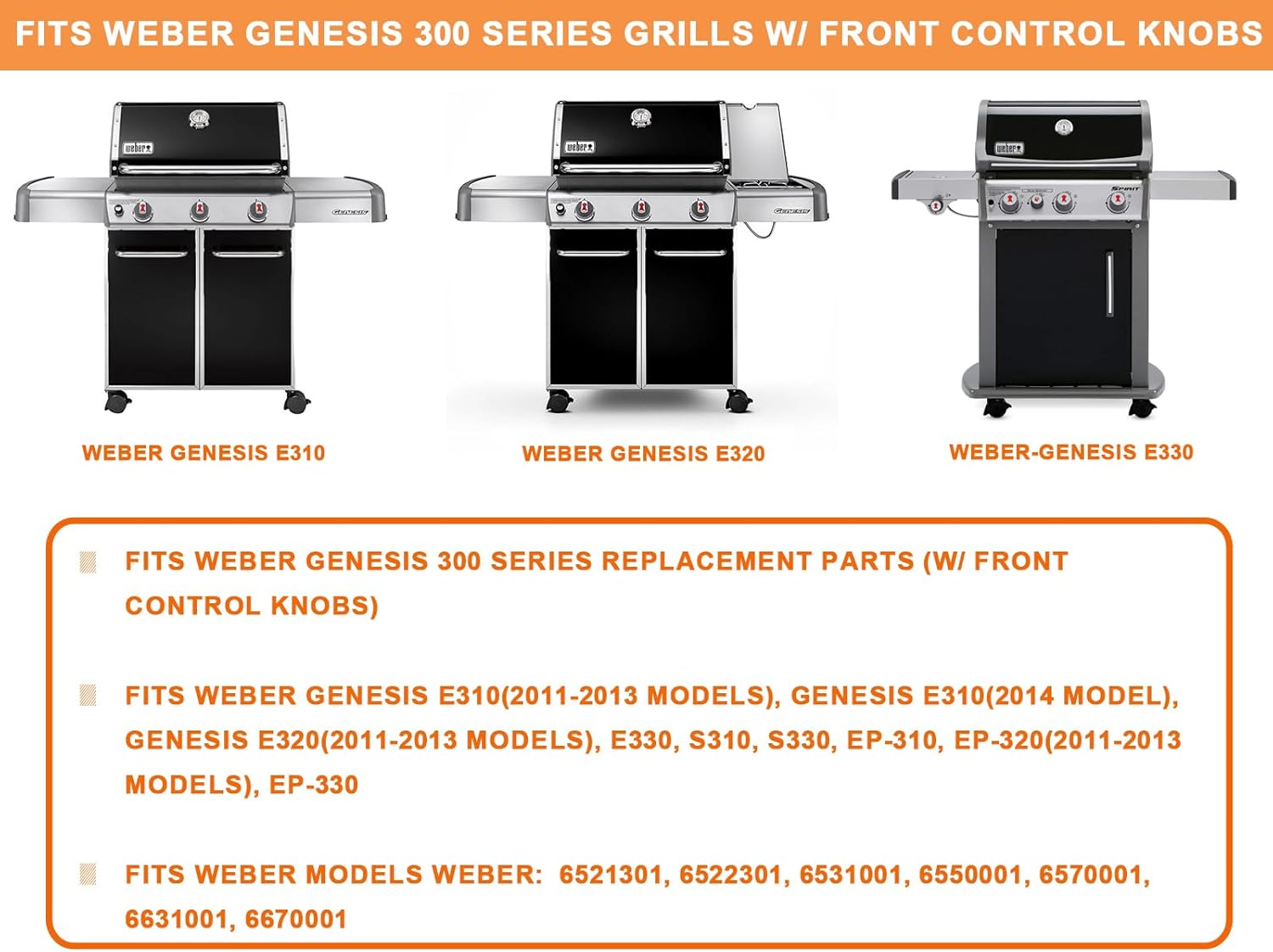 Grill Parts for Weber Genesis Parts, for Weber 62757 Drip Pan w/ 6415 Aluminum Foil Grease Tray Liners, Accessories for Weber Grill Grate 7528 7524 & Heat Deflector 7622, Flavorizer Bars 7620 7621