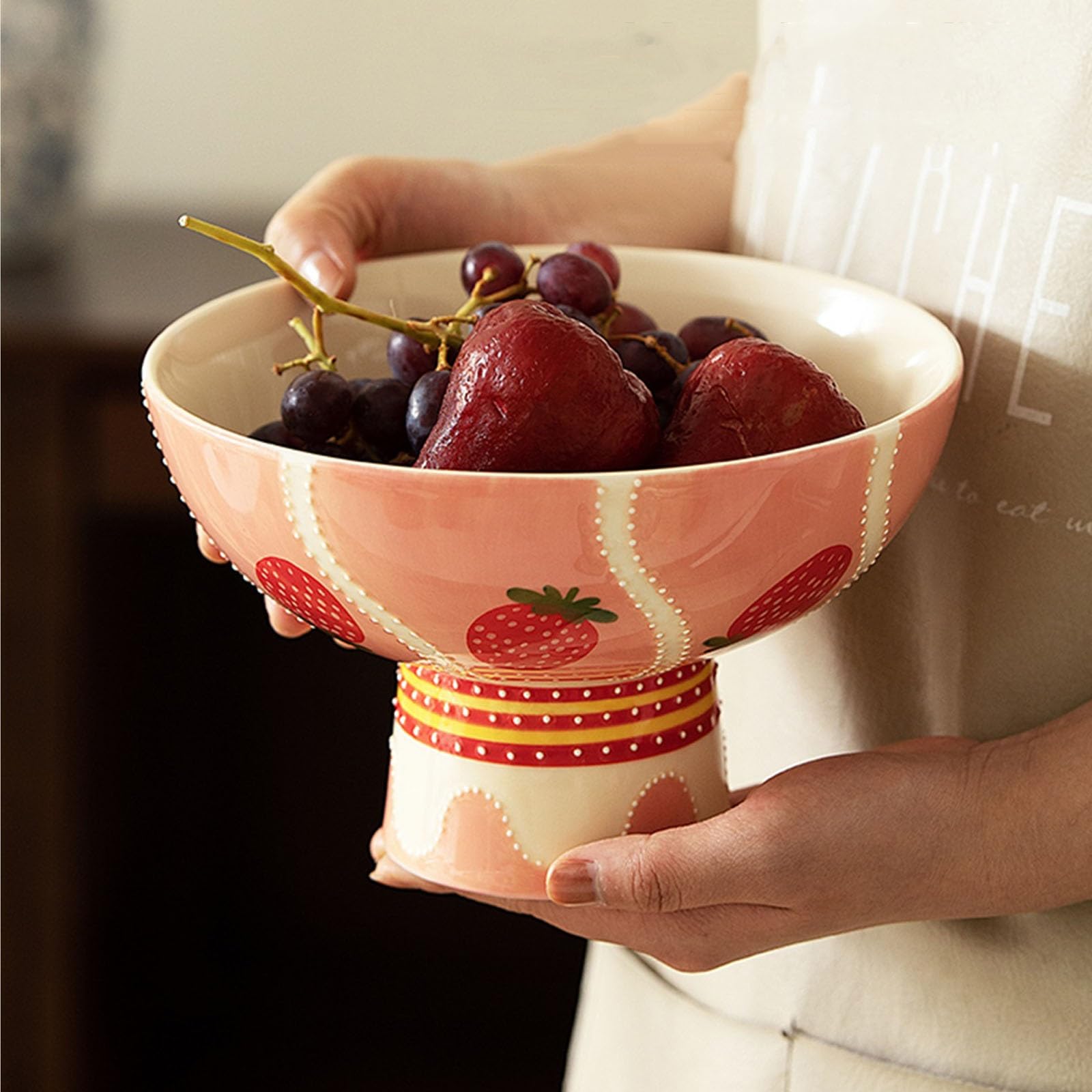 Ceramiczna miska na owoce, dekoracyjna taca na cokół do kuchni i jadalni