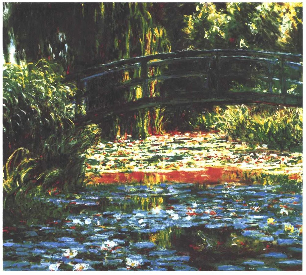Impresión de Monet Puente Japonés en Giverny tamaño pequeño en papel mate para decoración de pared