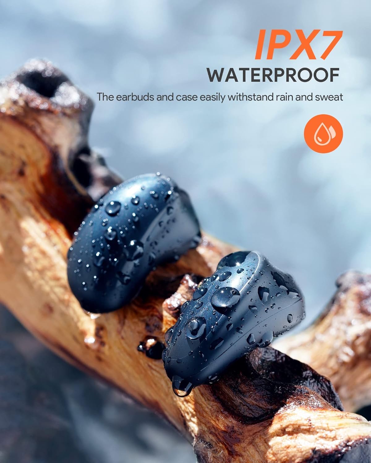 WENKEY Wireless Earbuds, Bluetooth 5.1 Headphones with 4-Mics Call Noise Canceling, Pure Bass Sound, 32H Playtime, IPX7 Waterproof, Lightweight Comfort Fit Earphones for Sports, Work, Home Office