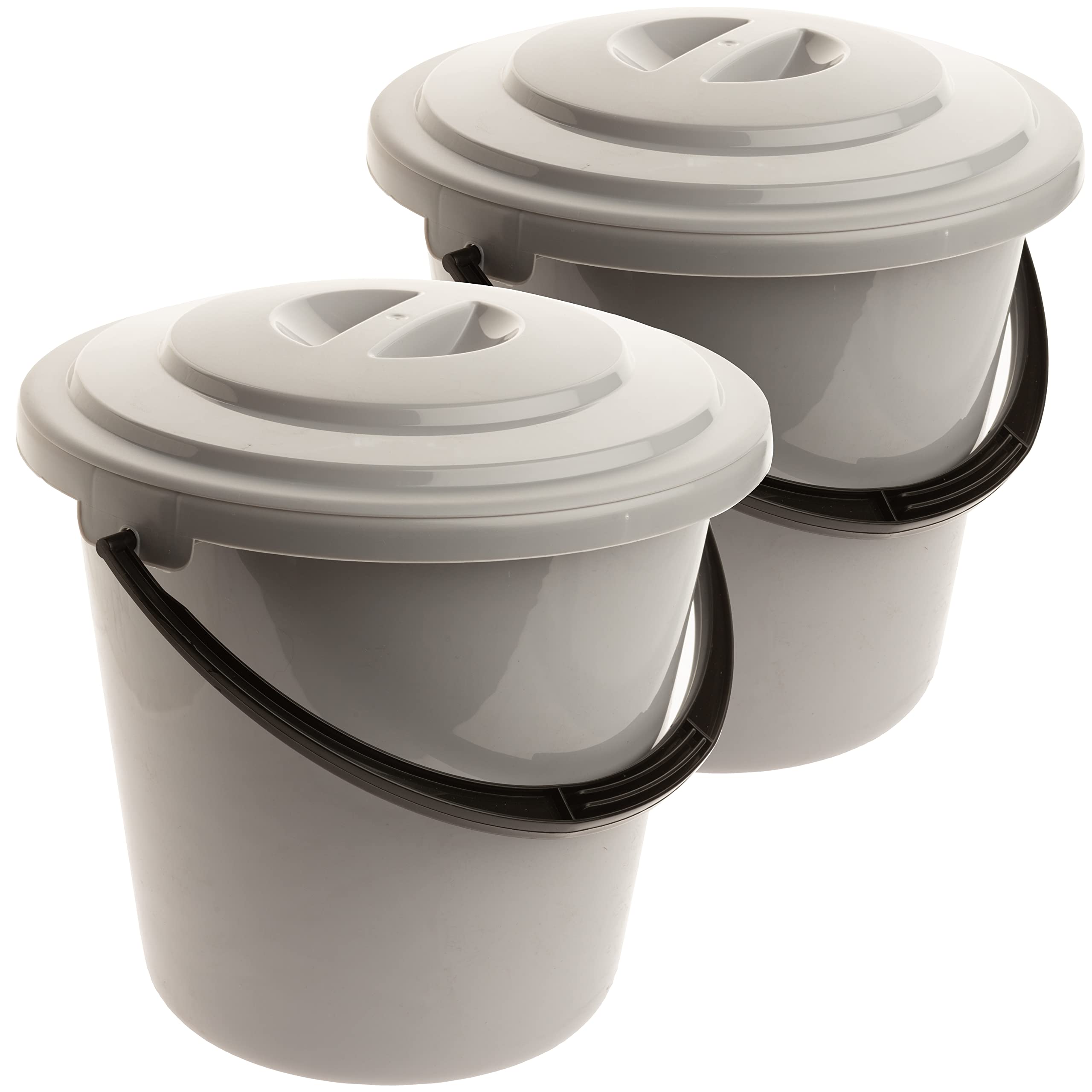 Lot De 3 Seaux De Nettoyage 10L Avec Couvercle - Plastique Alimentaire, Couleurs Vives, Pour Maison, Jardin, Atelier