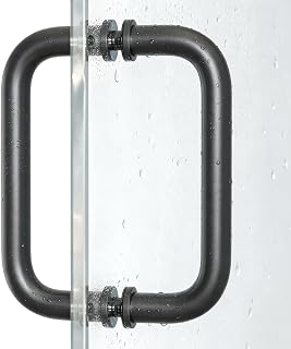 Ranbo Glass Shower Door Handle, 6" Hole Spacing, Matte Black