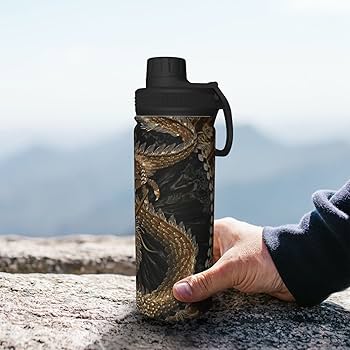 Amazon | 中國龍柄 ドラゴン 水筒 真空断熱 保温 保冷 スポーツ