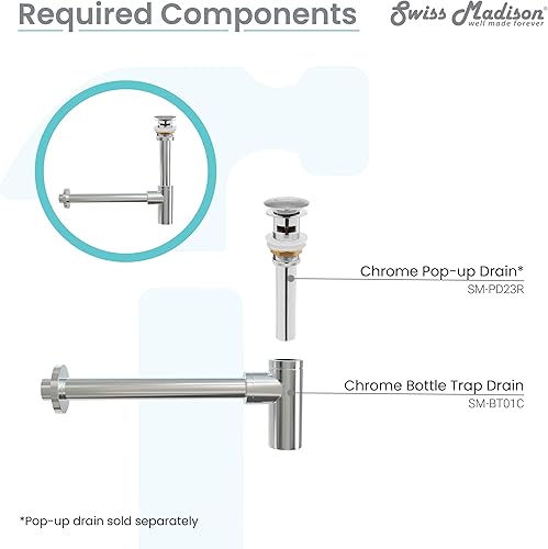 Vista 16 de Swiss Madison Well Made Forever SM-BT01G, drenaje de trampa para botellas, color dorado Oro