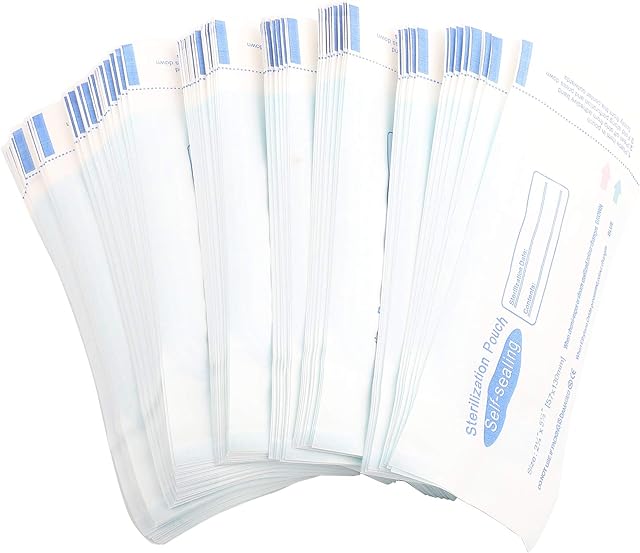 Self Sealing Sterilisation Pouches, Professional 200pcs Medical Dental Sterilization Pouch Self-Sealing Bag, Disposable Dental Storage Bag Tattoo Tool