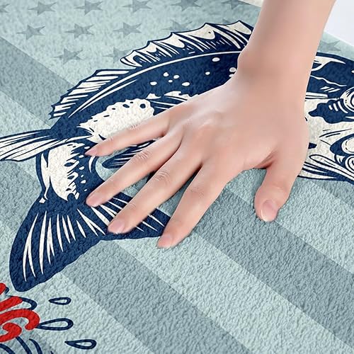 Miniatura 7 de Lake Paddle - Tapete antideslizante para baño, respaldo de látex, decoración rústica de cabaña junto al lago, tapete de forro polar absorbente de