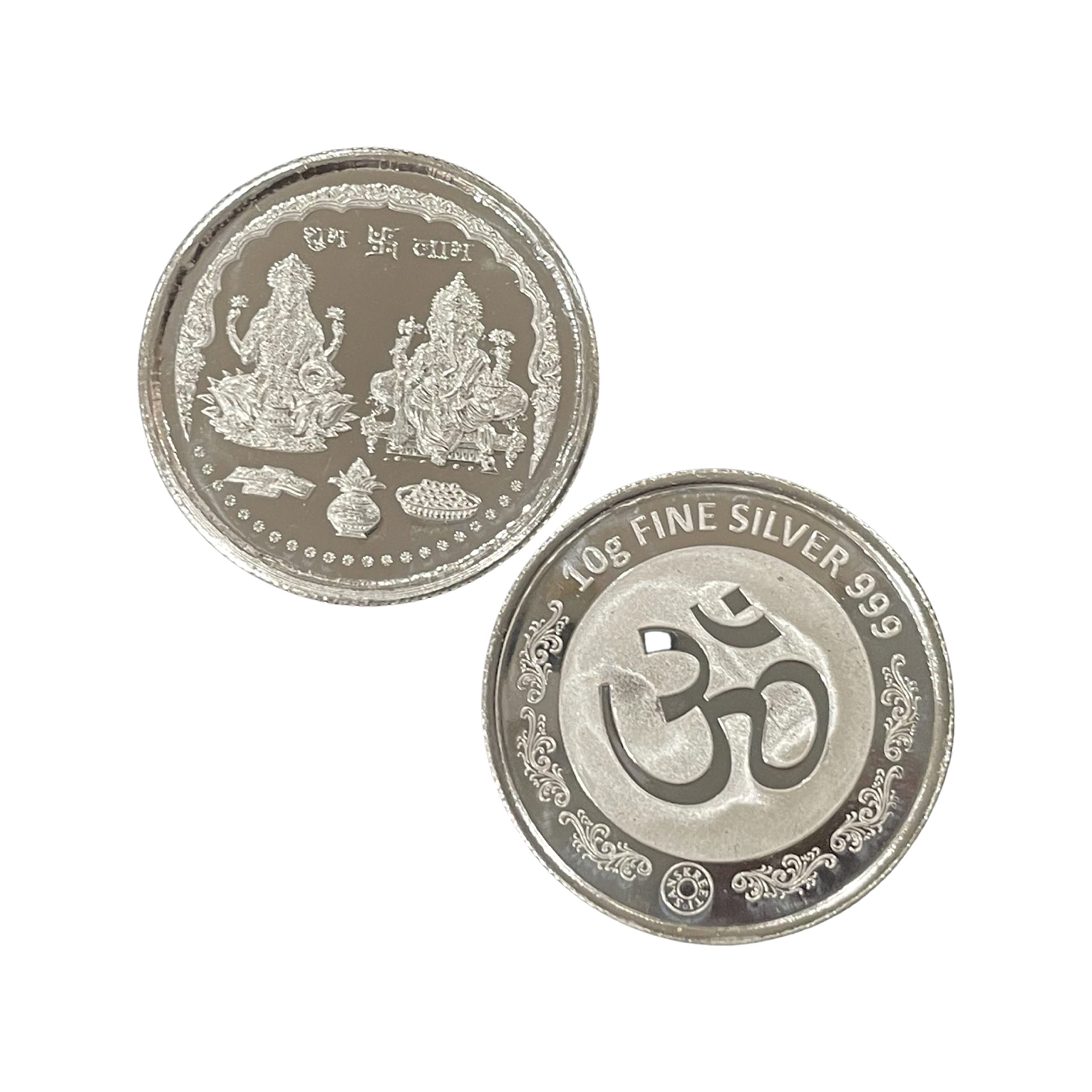 Ganesha Lakshmi/Laxmi Pure Silver (999) 10 Gram Coin : Amazon.ca: Home