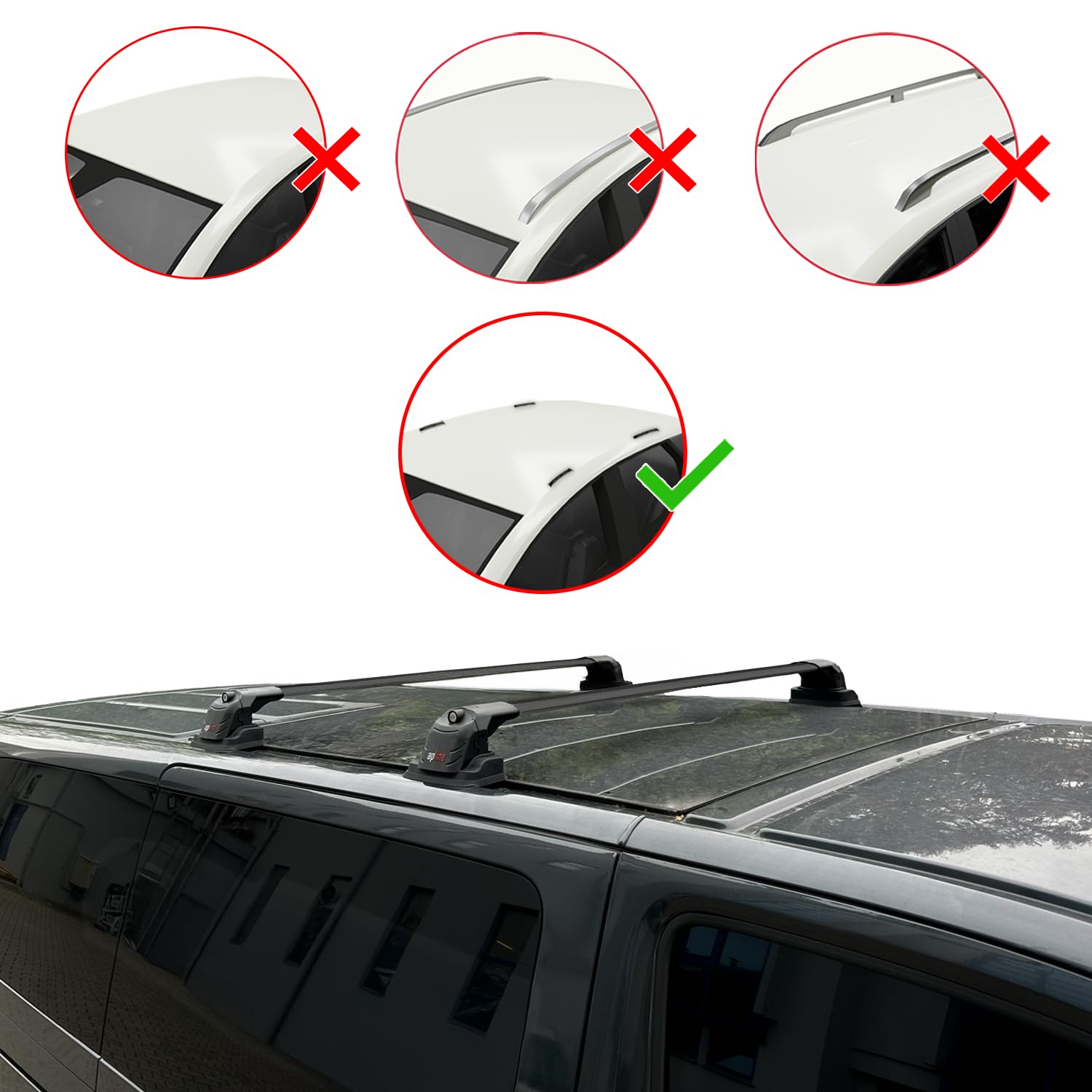 Compatibile con Peugeot Expert Traveller (K0) 2017-2026 Modello ACE-3 Barre Tetto Portapacchi Auto Barre Portatutto Nero Alluminio 2 Barre