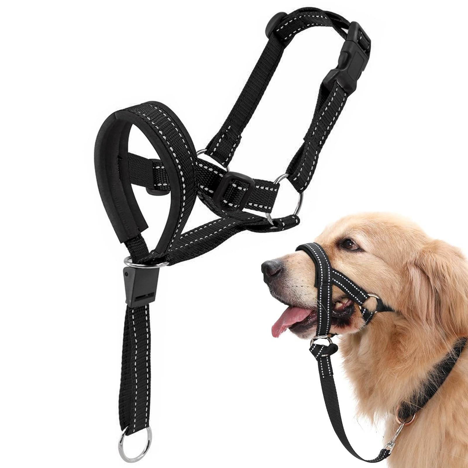 Museliere pour Chiens Grand/Moyen Collier de Dressage pour Chien Sangles Réglables Pet Corrector Boucle de Dégagement Musoliaire Chien Respirant pour Entraînement Quotidien Voyage