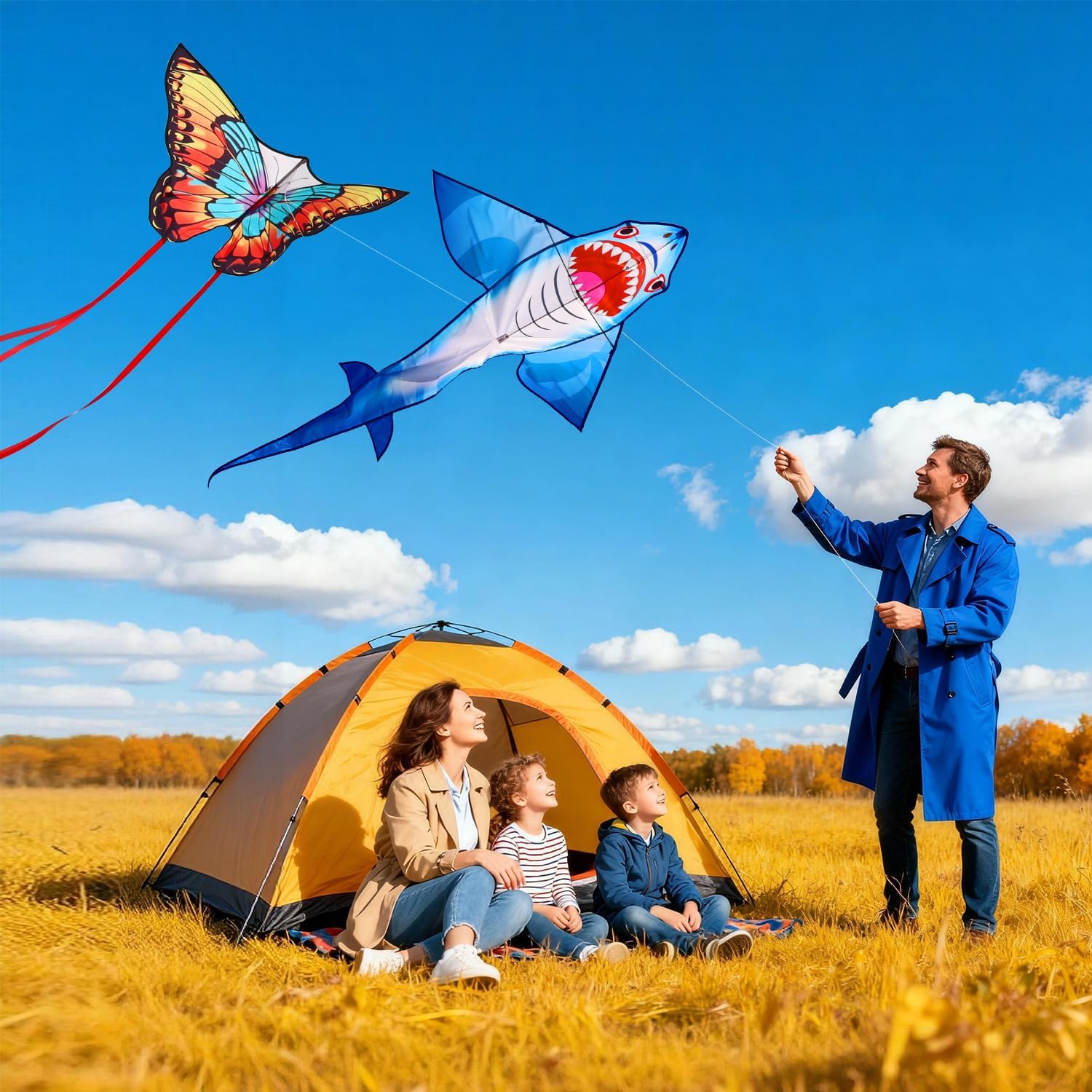 Xida Butterfly Kite for Kids & Adults, Easy to Fly, Ages 4-8, Large Kite with 300ft Handle, Perfect for Beach Trips