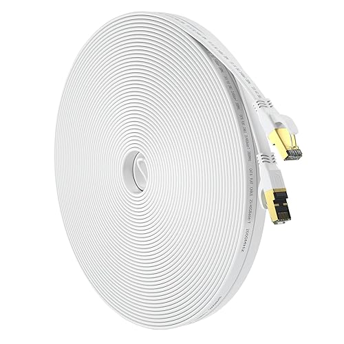 Cable Ethernet Cat 8 de 150 pies, cable de red LAN de alta velocidad para exteriores e interiores, cable de conexión SFTP chapado en oro RJ45 de 40 Cable Ethernet Cat 8 de 150 pies, cable de red LAN de alta velocidad para exteriores e interiores, cable de conexión SFTP chapado en oro RJ45 de 40