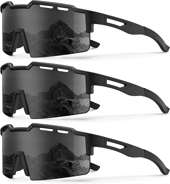 KALIYADI Polarized Sports-Sunglasses Men Cycling-Sunlasses: Lightweight Running Sun Glasses UV400 Protection Golf Fishing