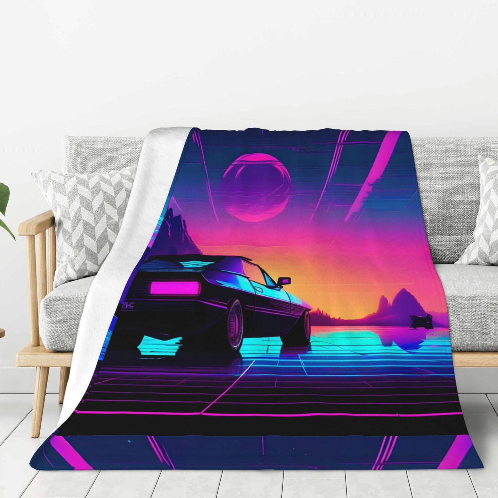 Couverture Retrowave douce et épaisse pour lit et canapé