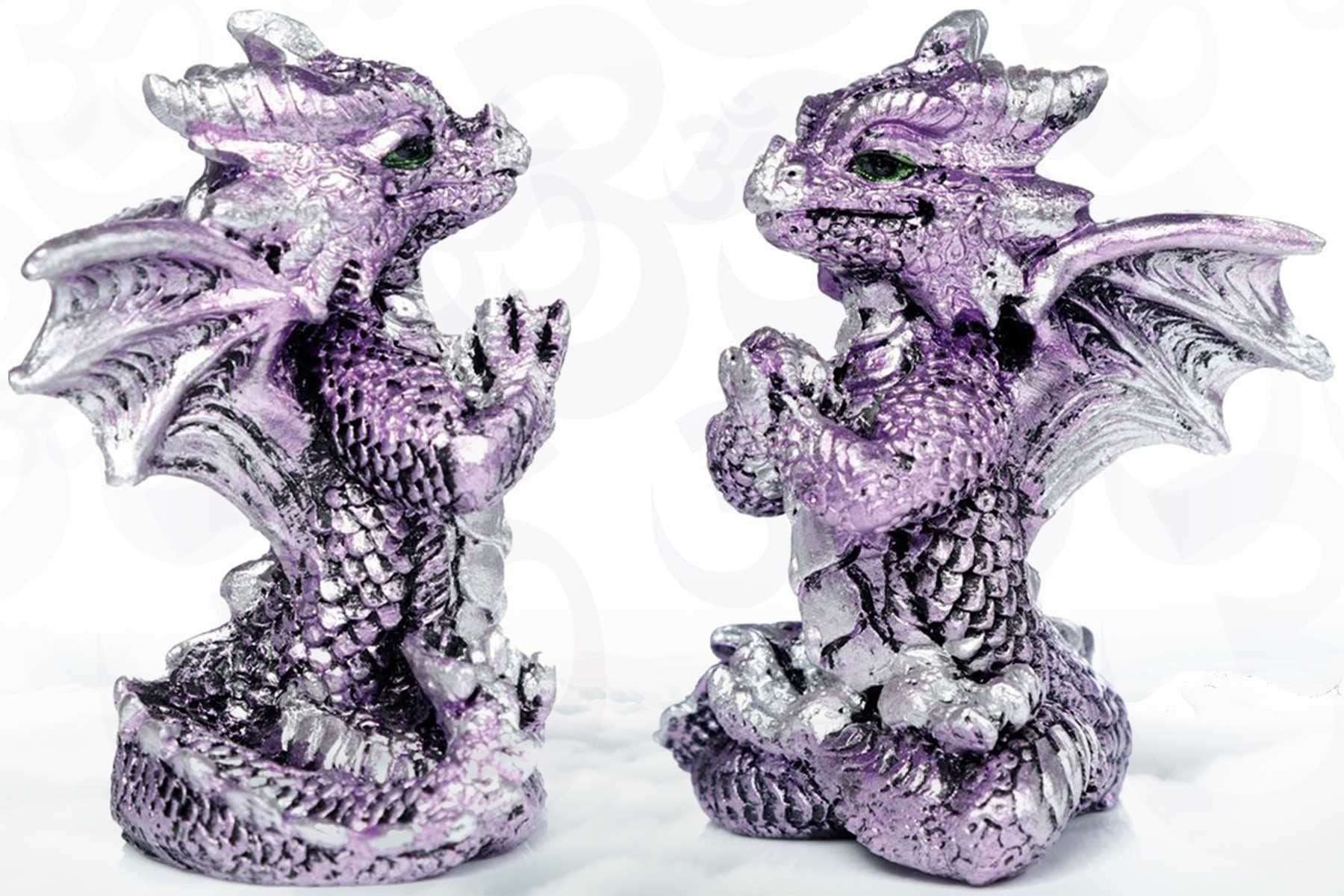 Statuetta di drago sdraiato, blu | decorazione da giardino