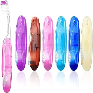 Travel Toothbrushes for Homeless Individually Wrapped Toothbrushes Folding Travel Toothbrush Potable Travel Size Soft Toothbrush for Travel Camping Toothbrush School, Home, Business Trip (6 Pieces)