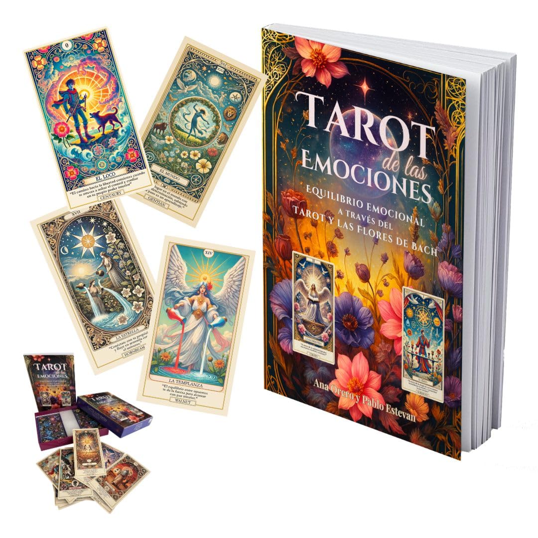 Tarot de Las Emociones – Baraja de 80 Cartas de Tarot + Libro Guía en Español + Caja Ilustrada | Oráculo para Principiantes | Autoconocimiento y Gestión Emocional | Sabiduría de Alma