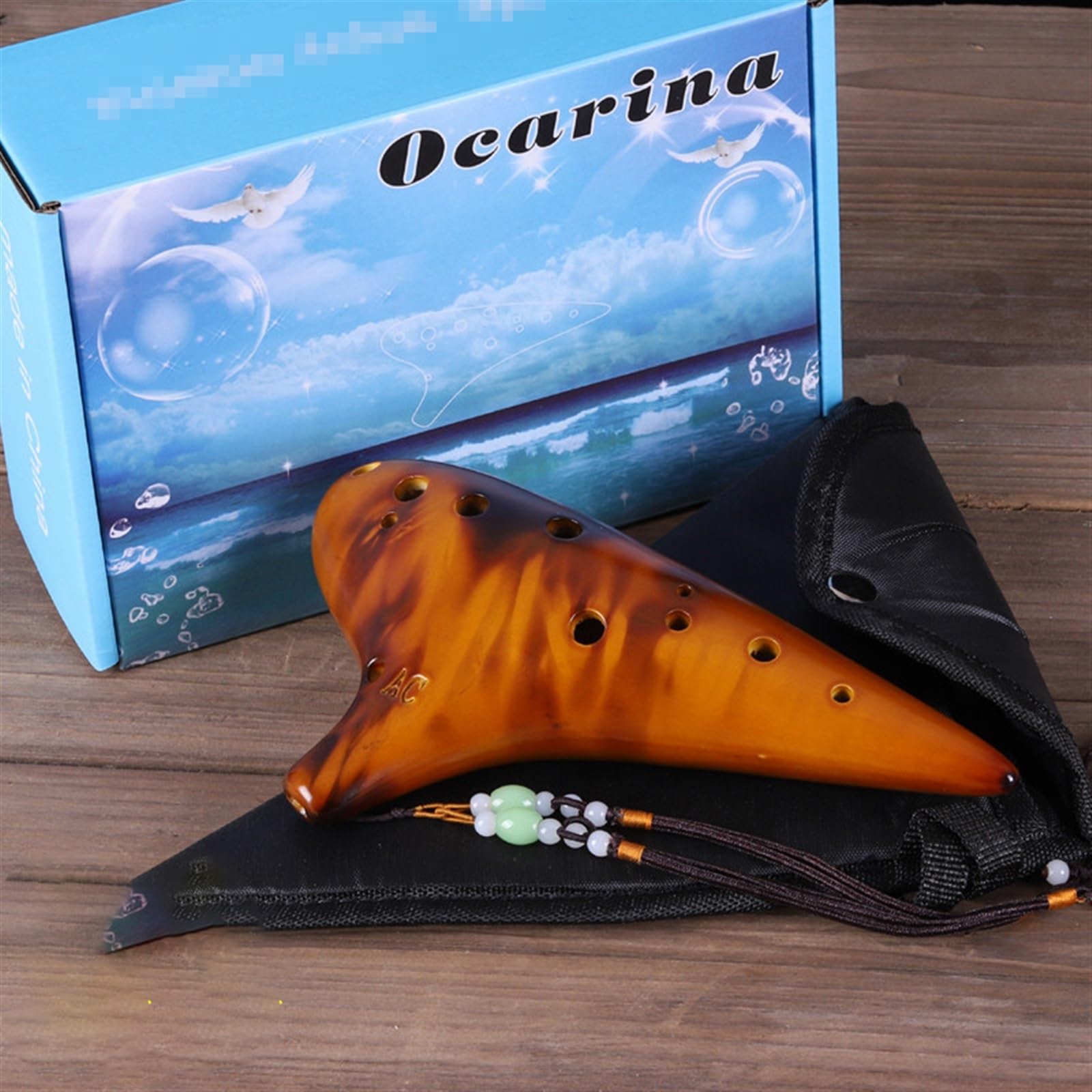 Pour Débutants ocarina Ocarina Alto 12 Trous Paille Jaune Fumée C AC