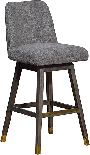 Miniatura 24 de Armen Living Stancoste Modern Farmhouse - Taburete giratorio de 26 pulgadas de altura de asiento para encimera de isla de cocina en madera de roble