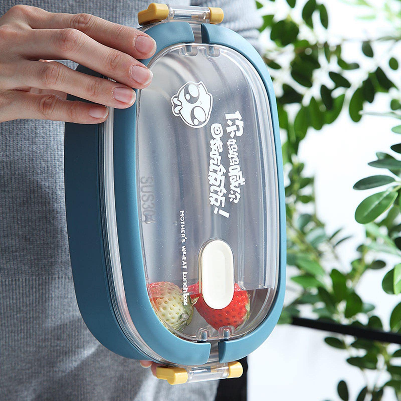 Bento-Box, auslaufsicher, BPA-frei, Edelstahl, Thermo-Lunchbox, Picknick, Reisen, 2-lagig, blau, dunkelblau, 2 Stück