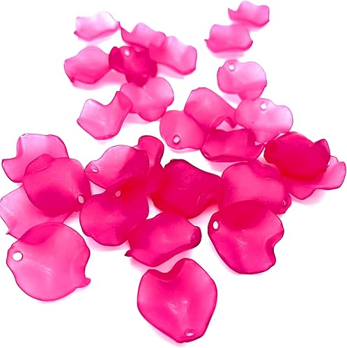 Amazon アクリル ビーズ フェミニンな花びら 30枚 アクセサリー パーツ チェリーピンク ビーズ ストーン 通販