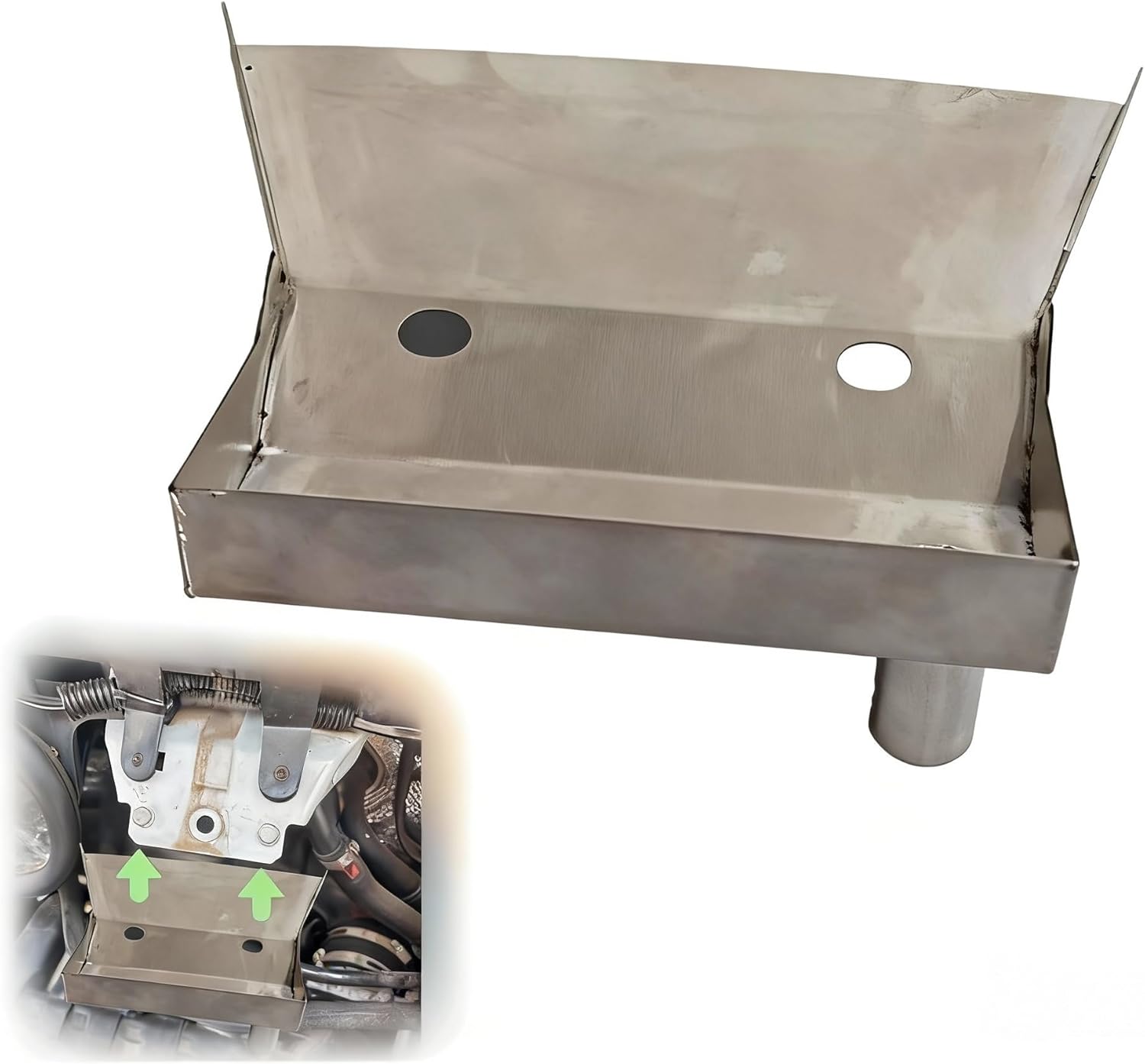 Stainless Steel Cowl Drip Tray for Ram ProMaster 2014-2023 1500 2500 3500 & Winnebago Travato – Waterproof Windshield Leak Collector & Engine Bay Water Tray, Corrosion-Resistant Metal Drip Pan