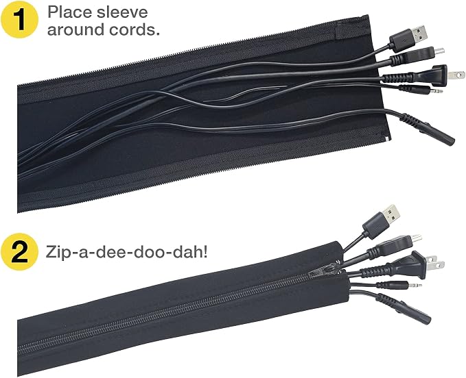 Funda para cables con cierre de cremallera 24" x 4" (paquete 4) negra miniatura 5