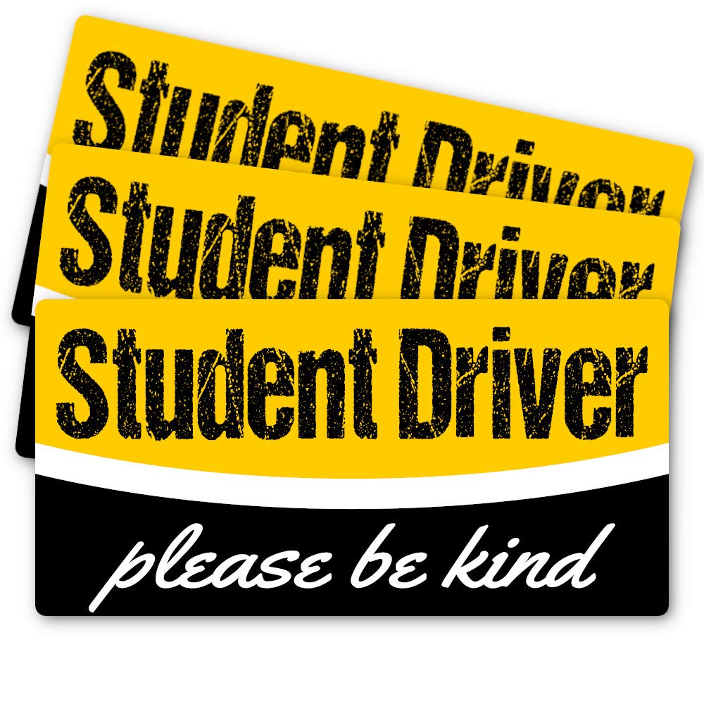 Crafted-Brand Student Driver Sticker (3-Pack) | Easily Removable Just Like a Magnet but It Sticks Anywhere + Keep Your New Driver Safe with a Design That's Not Embarrassing
