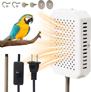 Bird Cage Heater for Cockatiel, Parrots Parakeet and Canary Warmmer in Cage Warming Pad 3.45.1inch for Avian 110V