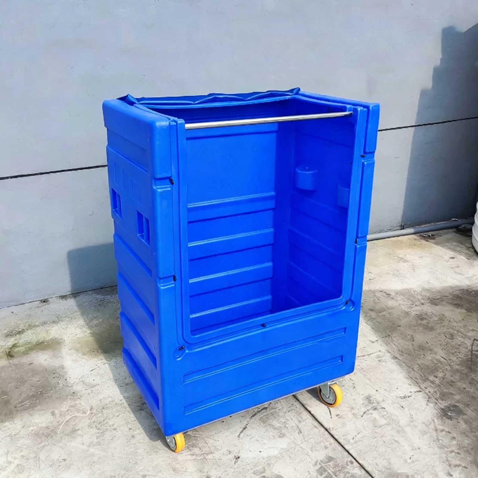 Hotel Laundry Cart, Plastic Linen Trolley with Swivel Casters, Extra Large Laundry Basket for Hospitals, Cleaning Services(E(1200L))