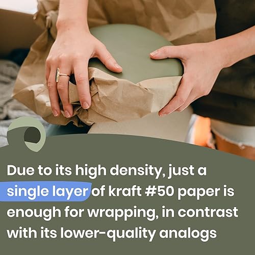 Miniatura 5 de IDL Packaging - Rollo de papel de estraza marrón de 48pulgadas x 150pies (1,800pulgadas), 50libras (paquete de 2), resistente, para embalar,