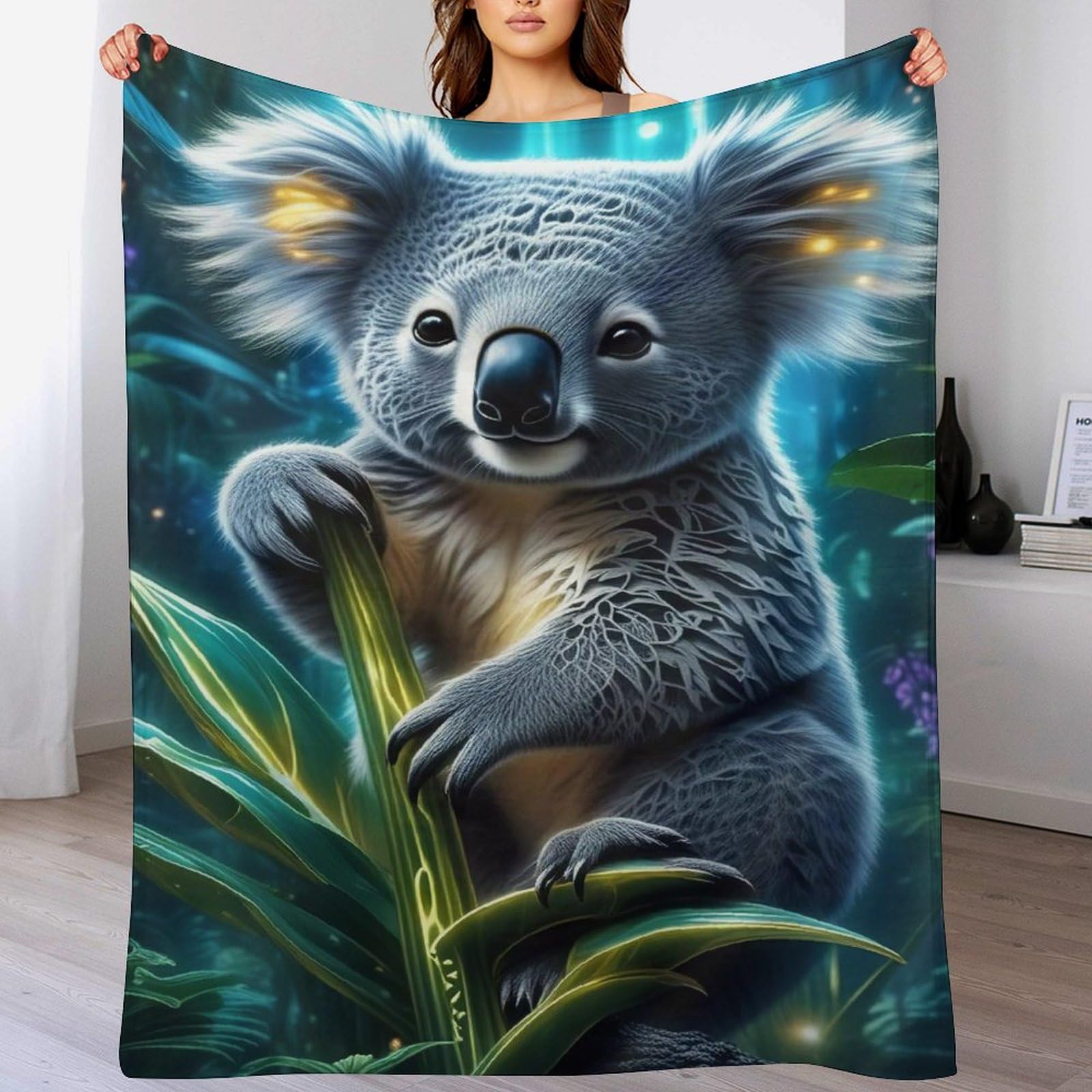 Couverture koala douce en flanelle de qualité supérieure lavable