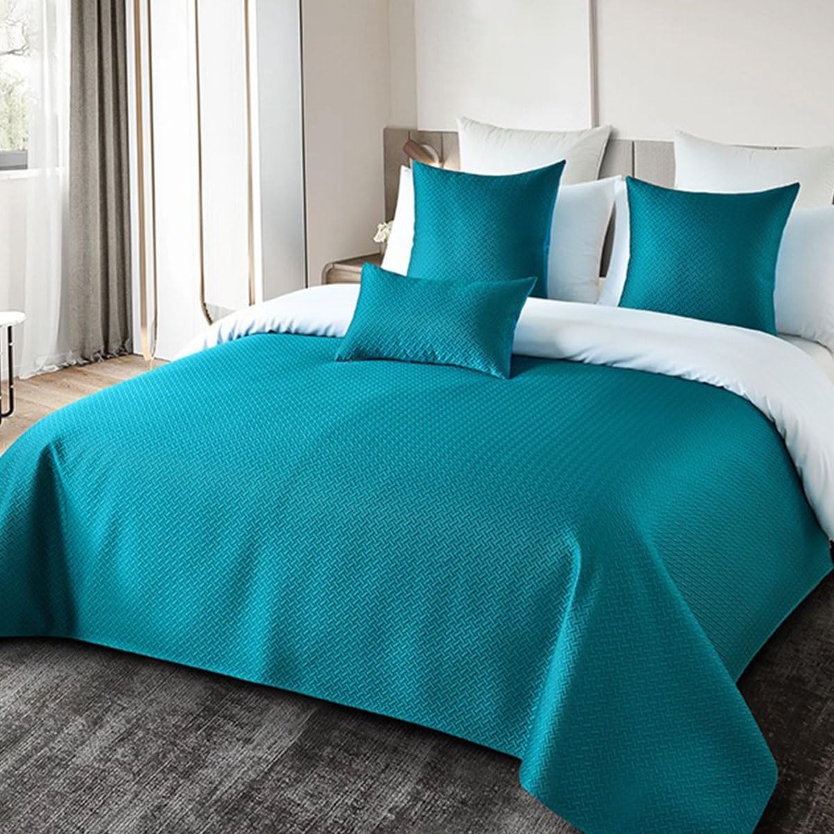 TMLMEnjoy Bed Runners and Matching Cushions, Modern Polyester Bed Runners King Size