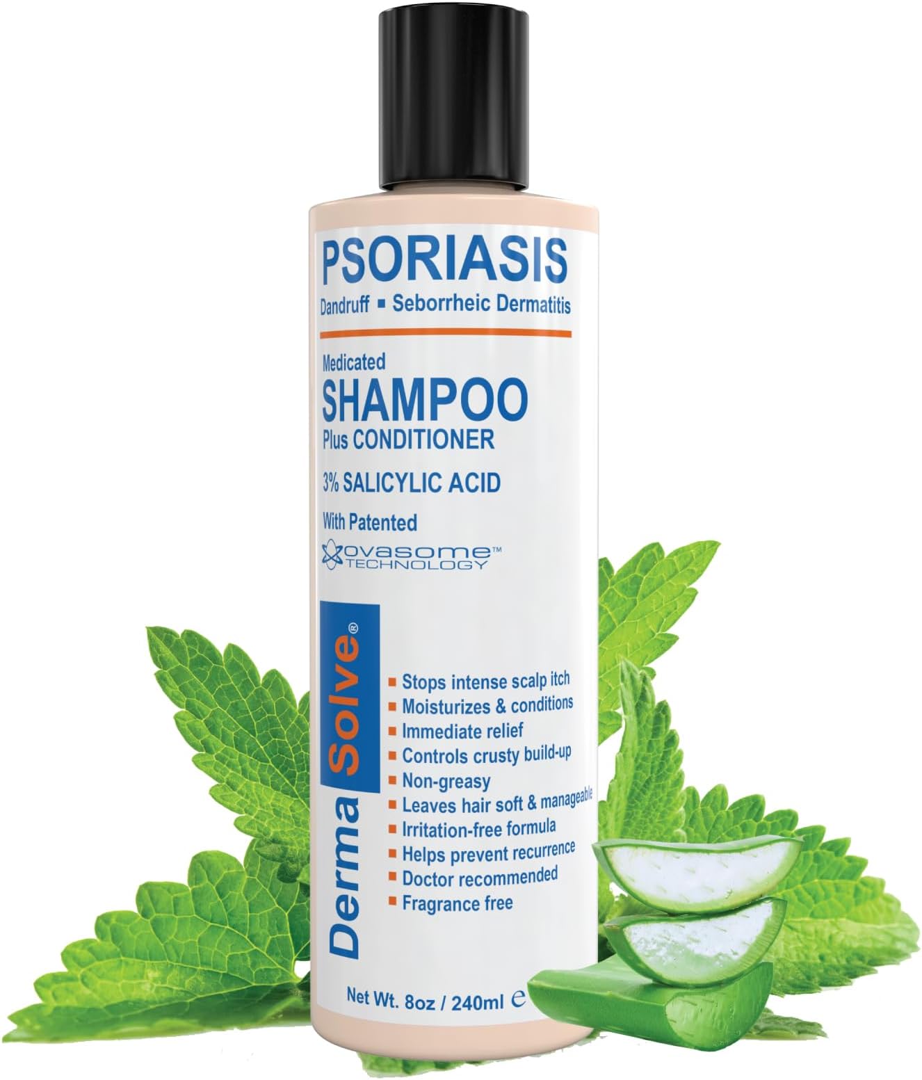Psoriasis, Seborrheic Dermatitis & Dandruff Shampoo plus Conditioner. Naturally Heals Itchy Flakey Inflamed Skin and Provides Soothing Moisturizing Relief. (8.0 oz)