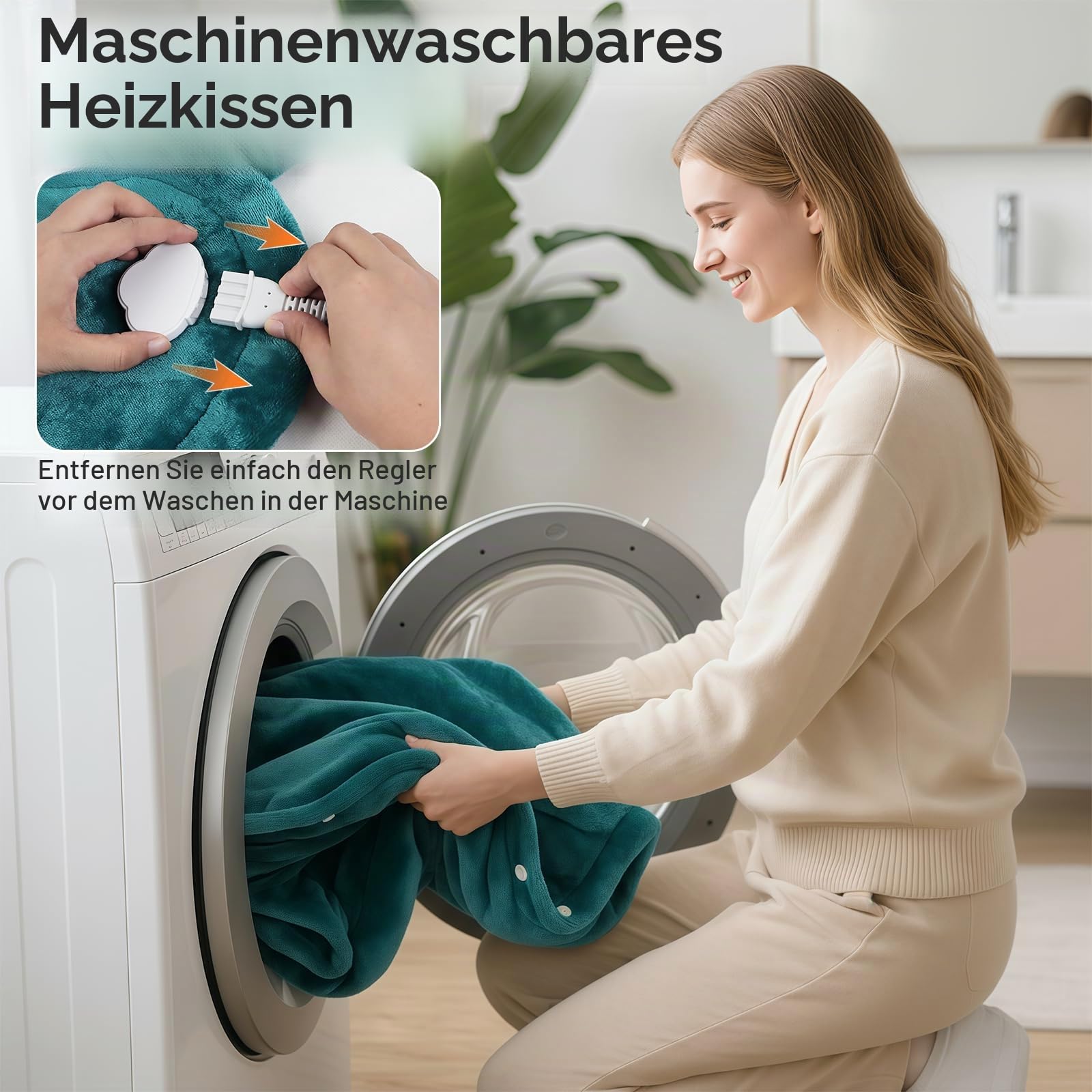 Heizkissen Rücken Wärme 60 * 85Cm – 18 Einstellungen – Automatisches Abschalten – Überhitzungsschutz – Geeignet Für Männer Und Frauen – Heizkissen Nacken Schulter Grün