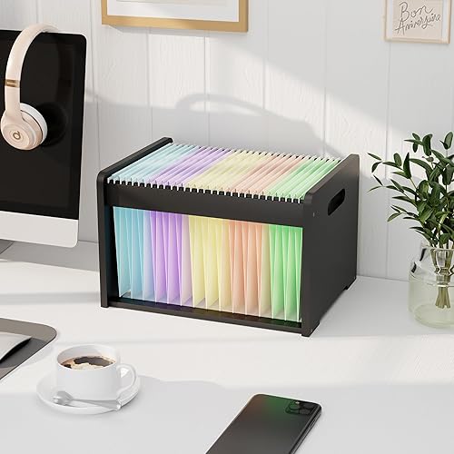 Miniatura 11 de Organizador de Archivos Colgantes de Bambú, Organizador de Archivos de Escritorio de Oficina para Tamaño Carta, Organizador de Carpetas de Archivos