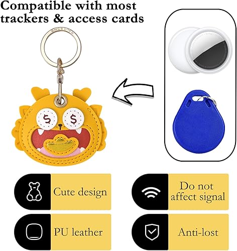 Miniatura 38 de Funda de cuero para llavero para Apple Airtag, funda protectora de AirTag con anillo para llavero, funda antiarañazos para llaves