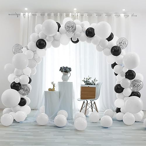 Miniatura 3 de Globos blancos mate 100 globos de látex de 12 pulgadas, kit de arco de cumpleaños y guirnalda, decoraciones de fiesta de arcoíris