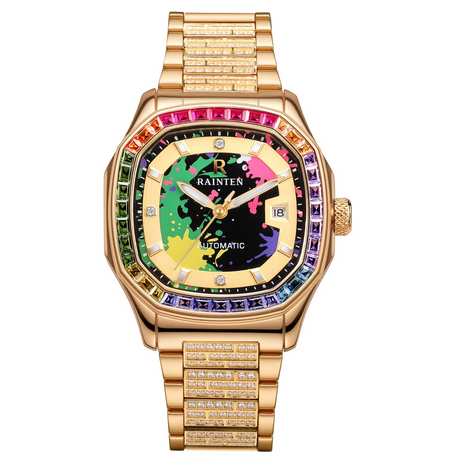 R9011A Mens Automatic Watch Luxury Watches for Men Stainless Steel Mechanical Mens Wrist Watches Business Fashion Mens Dress