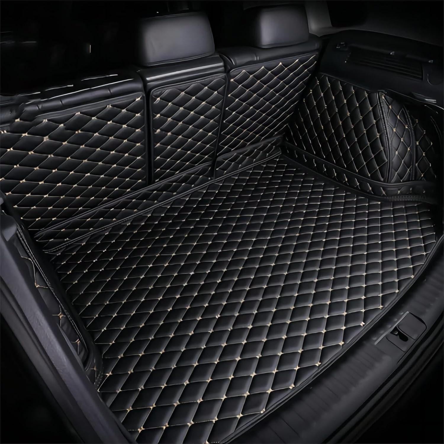 XIGUONGAOJIN Car Boot Protector Compatible for Landrover Discovery (5seats) 2017-, Car Boot Liners Auto Full Coverage Trunk Mat Cargo Liner Interior Accessories,black-B
