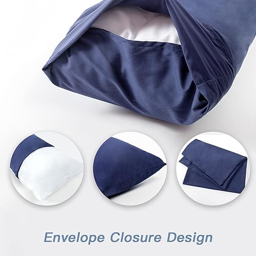 Vista 30 de DOWNCOOL Almohada grande de cuerpo completo, transpirable, para los que duermen de lado, suave, larga, para adultos, 20 x 54 pulgadas, color gris