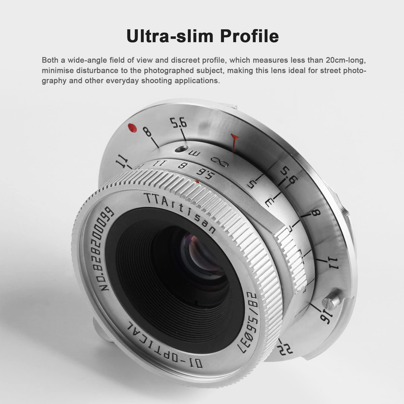 TTartisan 28mm F5.6 Wide-Angle Lens, Compatible with Leica M-Mount