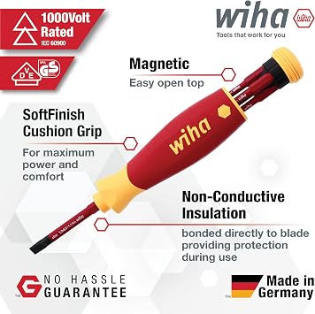 Wiha 28345 6 Piece Insulated SlimLine PocketMax Multi-Driver