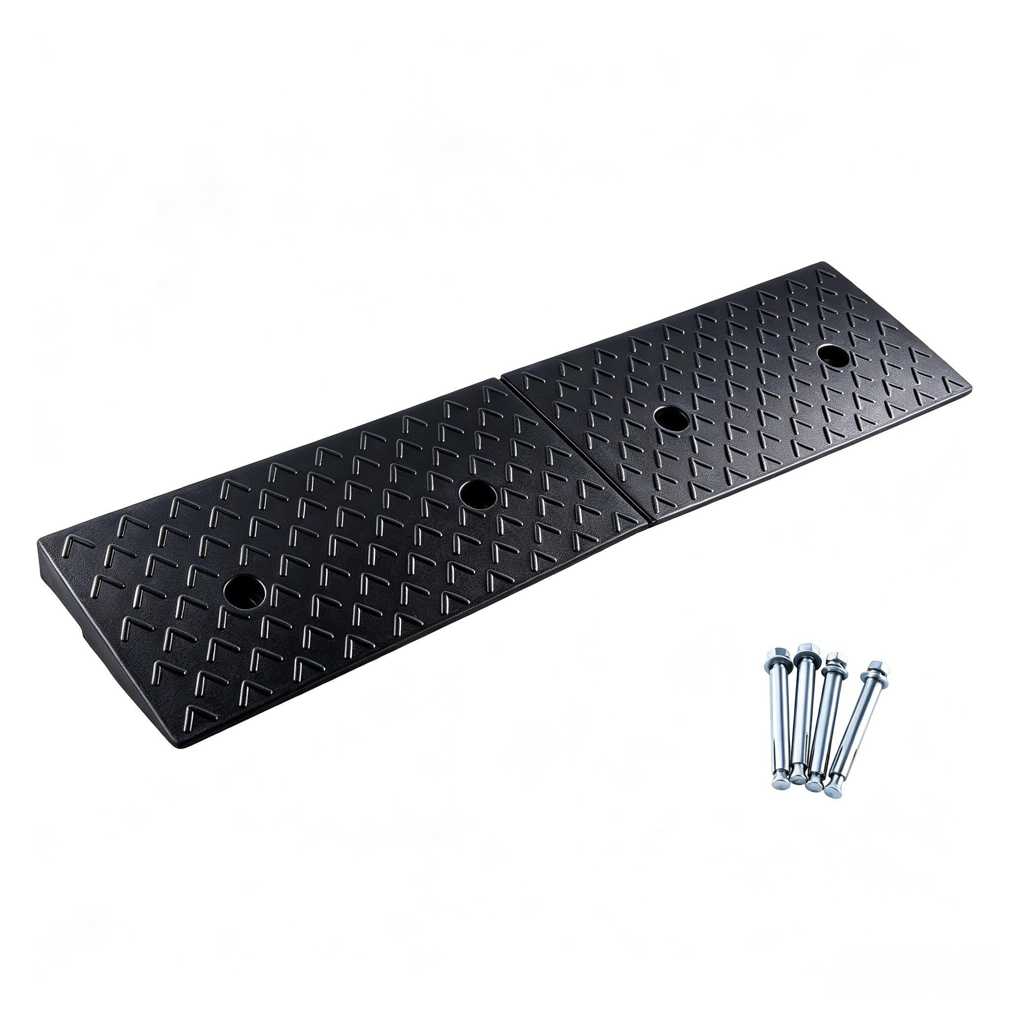 1 Stück Bordsteinrampe aus Gummi 100x25x5cm, Auffahrrampe für Auto, Motorrad, Rollstuhl, rutschfeste Schwellenrampe mit 10 Tonnen Tragfähigkeit, für Hof, Garage, Gehweg