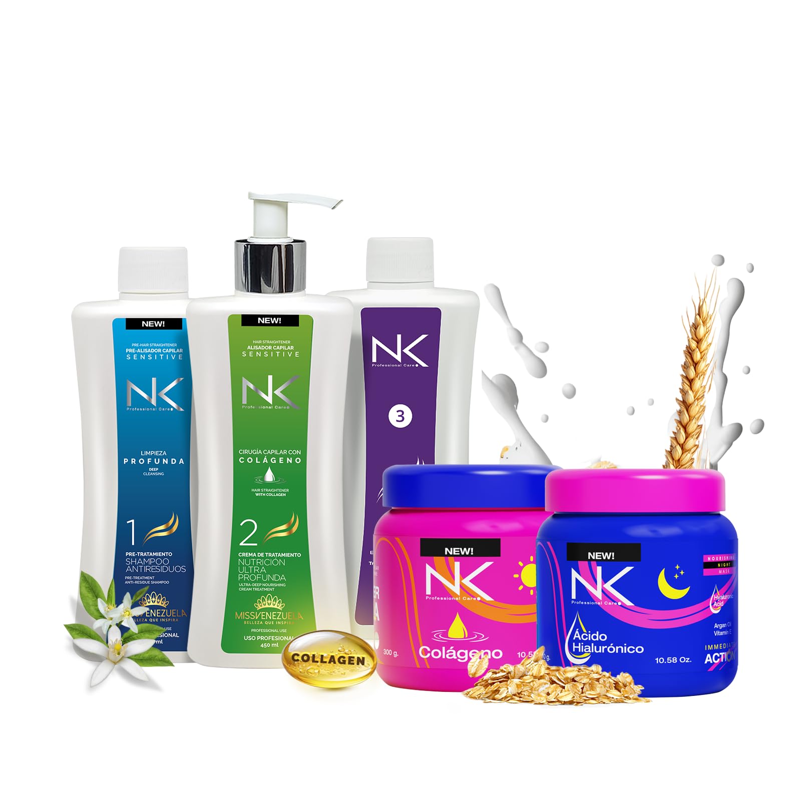 Amazon.com: NK Professional Care 4-Step Keratin Hair Treatment Set