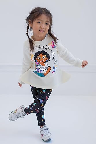 Vista 2 de Disney Encanto Mirabel Luisa Isabela - Conjunto de sudadera de forro polar y leggings para niñas pequeñas
