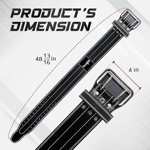 Miniatura 2 de Yes4All Cinturón de cuero para levantamiento de pesas, cinturón de gimnasio de cuero 100% genuino para levantamiento de pesas, sentadillas, peso