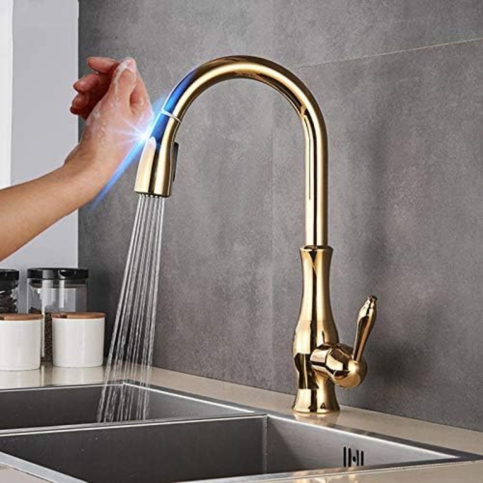 Robinet de cuisine à capteur tactile sensible avec deux modes